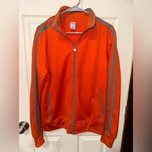 Old Navy Men’s Orange Track Jacket with Gray Stripes